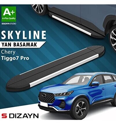 S-Dizayn Chery Tiggo7 Pro Skyline Aluminyum Yan Basamak 183 Cm 2022 Üzeri A+ Kalite