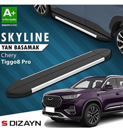S-Dizayn Chery Tiggo8 Pro Skyline Aluminyum Yan Basamak 183 Cm 2022 Üzeri A+ Kalite