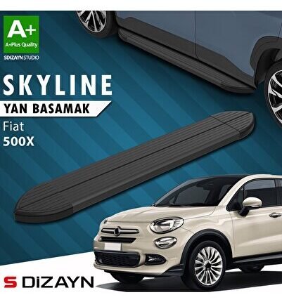 S-Dizayn Fiat 500X Skyline Siyah Yan Basamak 173 Cm 2014 Üzeri A+ Kalite