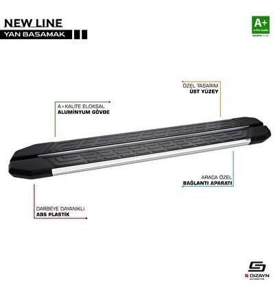 Mitsubishi L200 Uyumlu 5 Newline Krom Yan Basamak 193 Cm 2015-2019