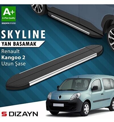 S-Dizayn Renault Kangoo 2 Uzun Şase Skyline Krom Yan Basamak 223 Cm 2008-2020 A+ Kalite