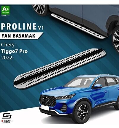 S-Dizayn Chery Tiggo7 Pro OEM Still Pro V2 Aluminyum Yan Basamak 183 Cm 2022 Üzeri