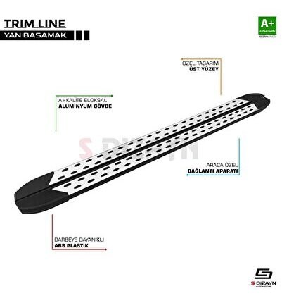 S-Dizayn Ford Courier 2 TrimLine Gri Yan Basamak 188 Cm 2023 Üzeri