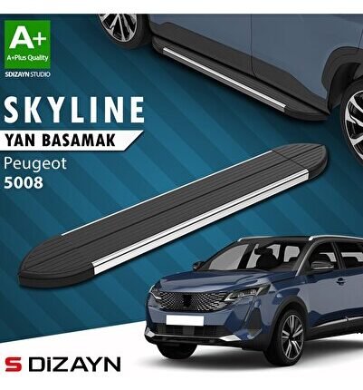 S-Dizayn Peugeot 5008 2 Skyline Krom Yan Basamak 203 Cm 2017-2023 A+ Kalite
