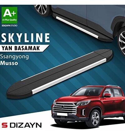 S-Dizayn Ssangyong Musso Skyline Aluminyum Yan Basamak 203 Cm 2018 Üzeri A+ Kalite