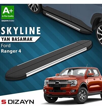 S-Dizayn Ford Ranger 4 Skyline Krom Yan Basamak 203 Cm 2023 Üzeri A+ Kalite