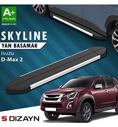 S-Dizayn Isuzu D-Max 2 Skyline Aluminyum Yan Basamak 203 Cm 2012-2019 A+ Kalite