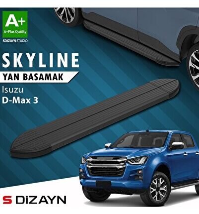 S-Dizayn Isuzu D-Max 3 Skyline Siyah Yan Basamak 203 Cm 2019 Üzeri A+ Kalite