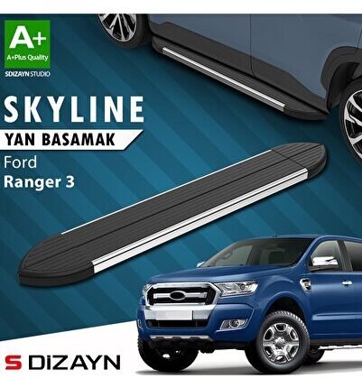 S-Dizayn Ford Ranger 3 Skyline Krom Yan Basamak 203 Cm 2012-2022 A+ Kalite