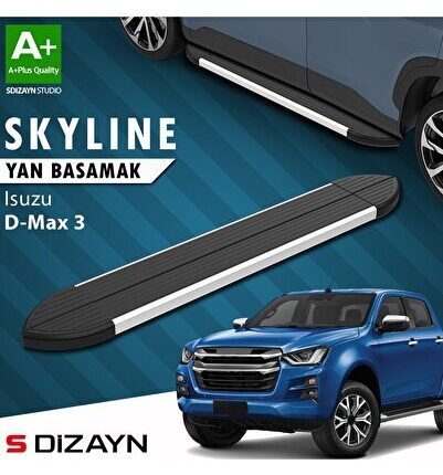 S-Dizayn Isuzu D-Max 3 Skyline Aluminyum Yan Basamak 203 Cm 2019 Üzeri A+ Kalite