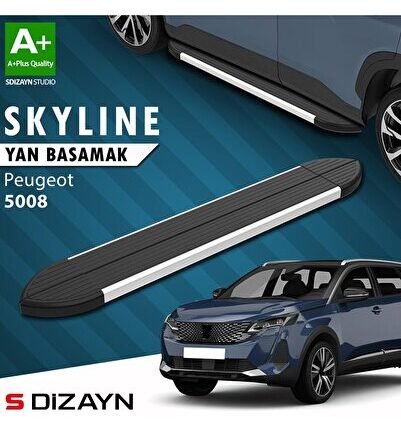 S-Dizayn Peugeot 5008 2 Skyline Aluminyum Yan Basamak 203 Cm 2017-2023 A+ Kalite