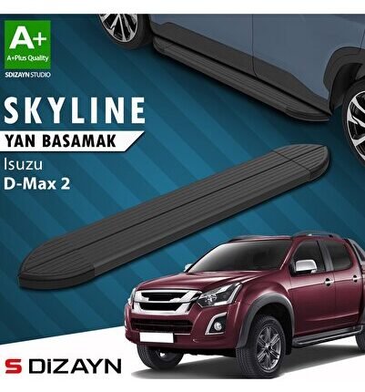 S-Dizayn Isuzu D-Max 2 Skyline Siyah Yan Basamak 203 Cm 2012-2019 A+ Kalite