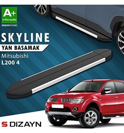 S-Dizayn Mitsubishi L200 4 Skyline Aluminyum Yan Basamak 193 Cm 2006-2015 A+ Kalite