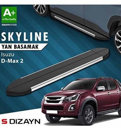 S-Dizayn Isuzu D-Max 2 Skyline Krom Yan Basamak 203 Cm 2012-2019 A+ Kalite