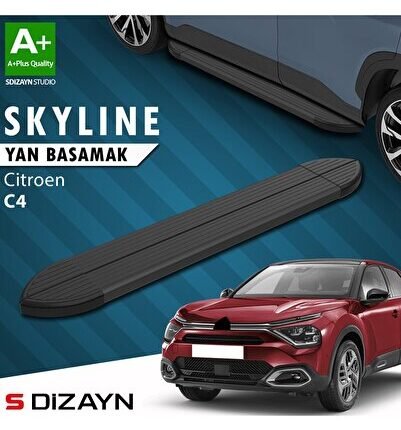 S-Dizayn Citroen C4 3 Skyline Siyah Yan Basamak 183 Cm 2021 Üzeri A+ Kalite