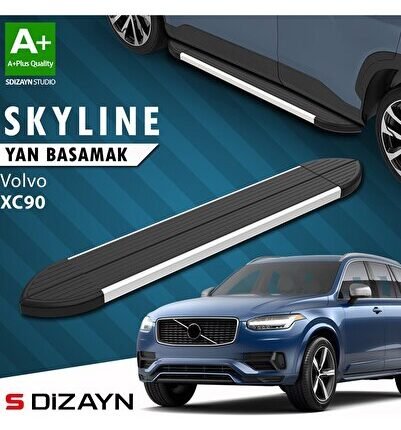 S-Dizayn Volvo XC90 2 Skyline Aluminyum Yan Basamak 193 Cm 2015-2019 A+ Kalite