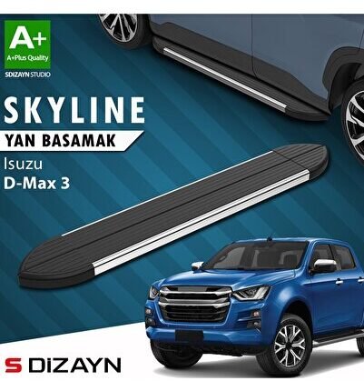 S-Dizayn Isuzu D-Max 3 Skyline Krom Yan Basamak 203 Cm 2019 Üzeri A+ Kalite