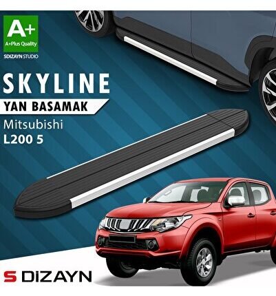 S-Dizayn Mitsubishi L200 5 Skyline Aluminyum Yan Basamak 193 Cm 2015-2019 A+ Kalite