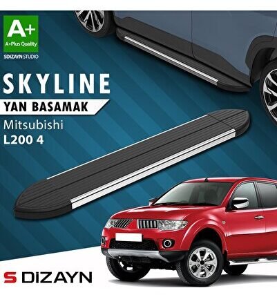 S-Dizayn Mitsubishi L200 4 Skyline Krom Yan Basamak 193 Cm 2006-2015 A+ Kalite