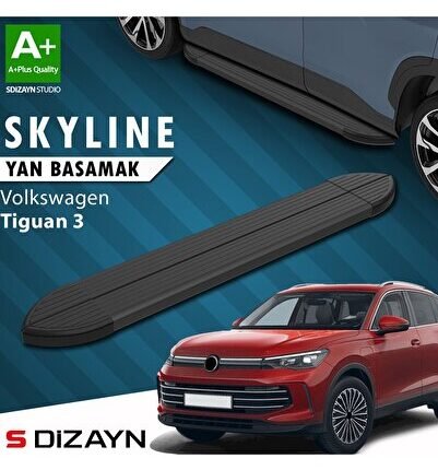 S-Dizayn VW Tiguan 3 Skyline Siyah Yan Basamak 183 Cm 2024 Üzeri A+ Kalite
