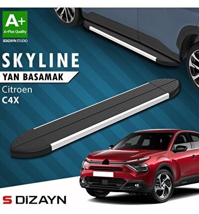 S-Dizayn Citroen C4 X Skyline Aluminyum Yan Basamak 183 Cm 2022 Üzeri A+ Kalite