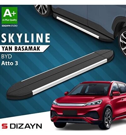 S-Dizayn BYD Atto 3 Skyline Aluminyum Yan Basamak 193 Cm 2022 Üzeri A+ Kalite