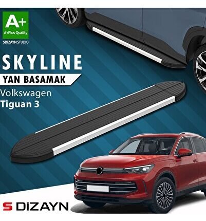 S-Dizayn VW Tiguan 3 Skyline Aluminyum Yan Basamak 183 Cm 2024 Üzeri A+ Kalite