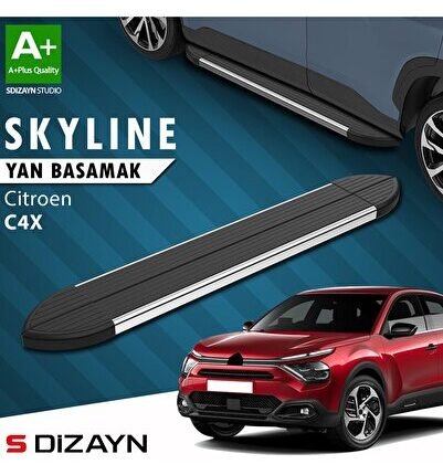S-Dizayn Citroen C4 X Skyline Krom Yan Basamak 183 Cm 2022 Üzeri A+ Kalite