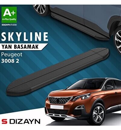 S-Dizayn Peugeot 3008 2 Skyline Siyah Yan Basamak 183 Cm 2016-2023 A+ Kalite