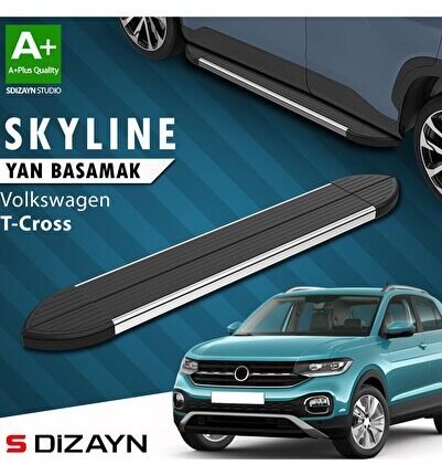 S-Dizayn VW T-Cross Skyline Krom Yan Basamak 173 Cm 2019-2023 A+ Kalite