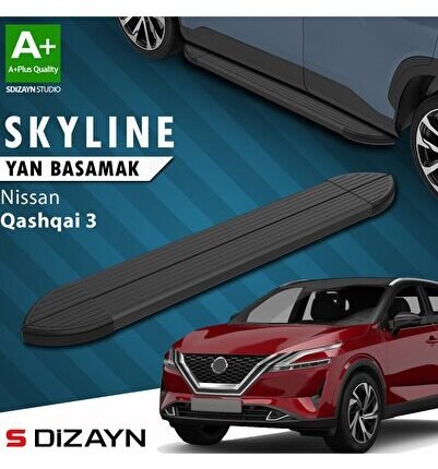 S-Dizayn Nissan Qashqai 3 Skyline Siyah Yan Basamak 173 Cm 2021 Üzeri A+ Kalite