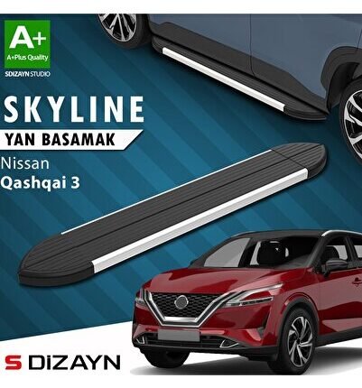 S-Dizayn Nissan Qashqai 3 Skyline Aluminyum Yan Basamak 173 Cm 2021 Üzeri A+ Kalite
