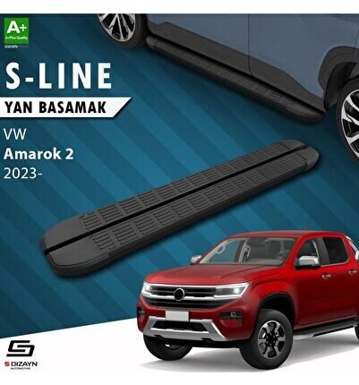 S-Dizayn VW Amarok 2 S-Line Siyah Yan Basamak 203 Cm 2023 Üzeri A+ Kalite