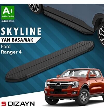 S-Dizayn Ford Ranger 4 Skyline Siyah Yan Basamak 203 Cm 2023 Üzeri A+ Kalite
