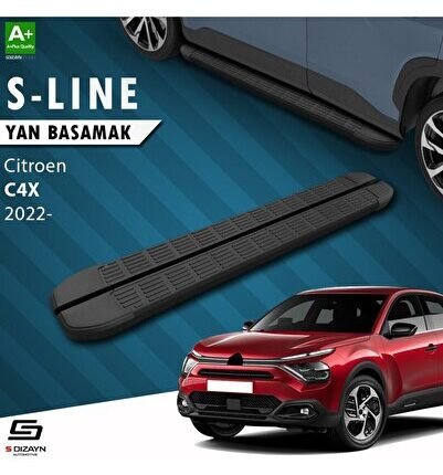 S-Dizayn Citroen C4 X S-Line Siyah Yan Basamak 183 Cm 2022 Üzeri A+ Kalite