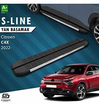 S-Dizayn Citroen C4 X S-Line Krom Yan Basamak 183 Cm 2022 Üzeri A+ Kalite