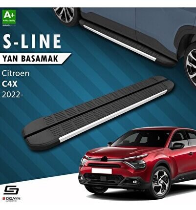 S-Dizayn Citroen C4 X S-Line Aluminyum Yan Basamak 183 Cm 2022 Üzeri A+ Kalite