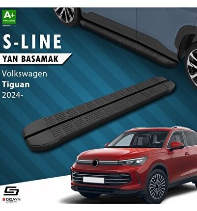 S-Dizayn VW Tiguan 3 S-Line Siyah Yan Basamak 183 Cm 2024 Üzeri