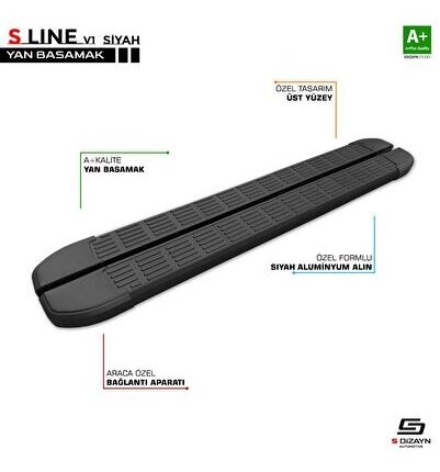 S-Dizayn Renault Austral S-Line Siyah Yan Basamak 183 Cm 2023 Üzeri