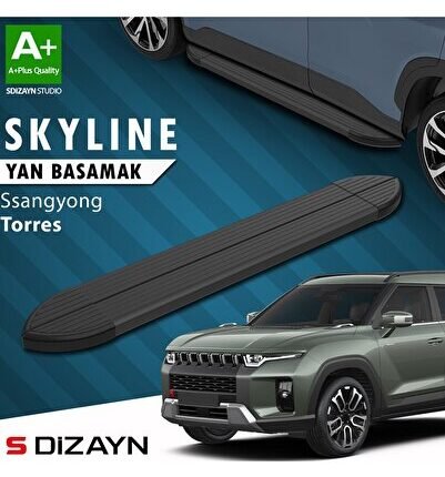 S-Dizayn Ssangyong Torres Skyline Siyah Yan Basamak 183 Cm 2023 Üzeri A+ Kalite