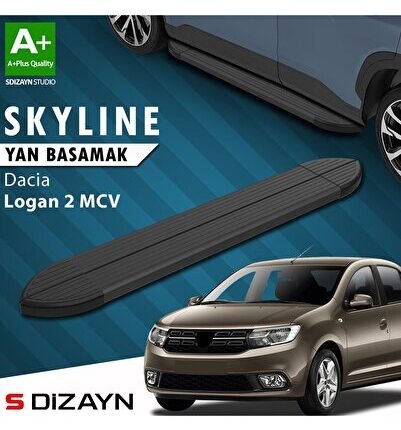S-Dizayn Dacia Logan 2 MCV Skyline Siyah Yan Basamak 183 Cm 2013-2020 A+ Kalite