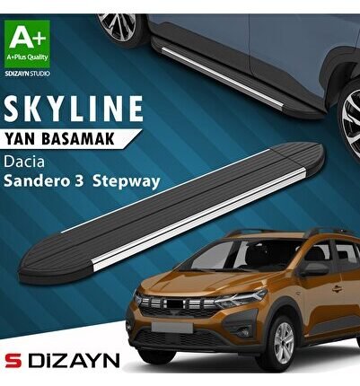 S-Dizayn Dacia Sandero 3 Stepway Skyline Krom Yan Basamak 183 Cm 2020 Üzeri A+ Kalite