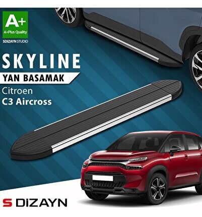 S-Dizayn Citroen C3 Aircross Skyline Krom Yan Basamak 183 Cm 2017-2024 A+ Kalite