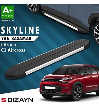 S-Dizayn Citroen C3 Aircross Skyline Aluminyum Yan Basamak 183 Cm 2017-2024 A+ Kalite