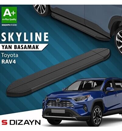 S-Dizayn Toyota RAV 4 5 Skyline Siyah Yan Basamak 173 Cm 2018 Üzeri A+ Kalite