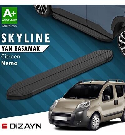 S-Dizayn Citroen Nemo Skyline Siyah Yan Basamak 173 Cm 2008-2017 A+ Kalite
