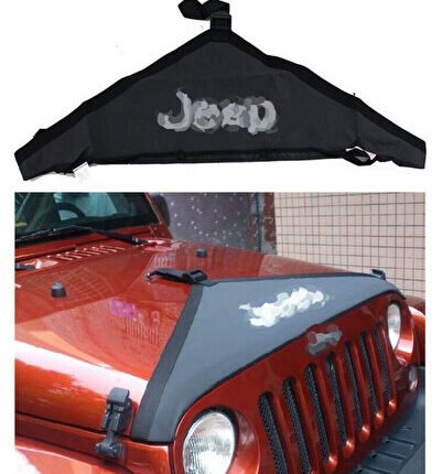 JEEP WRANGLER RUBİCON JK UYUMLU KAPUT KORUMA MASKESİ JEEP LOGOLU