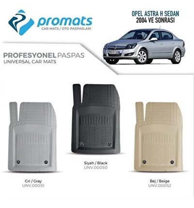 Opel Astra H Sedan 2004 Sonrası Oto Paspas Profesyonel 4d (siyah)