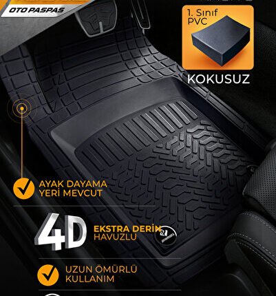 Passat B5 Sedan 1997-2005 Model ve Sonrası Uyumlu Oto Paspas 3D Profesyonel Gri