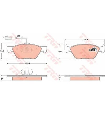 Fren Balatası On Punto Iı 03 1,8 1,9jtd Marea 2,0 Bravo 9802 Weekend Coupe 9698 2.0ı Alfa 145 146